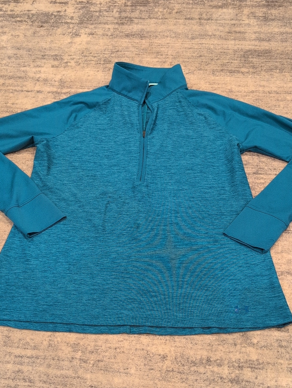 Under armor LG Teal Zip-Neck Mock Turtleneck Sweater